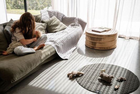 Round Forrest Family Quilted Play and Earthing Mat